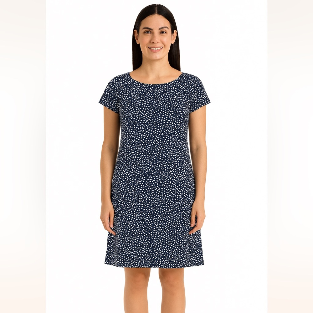 NWT Hatley T-Shirt Patterned Dress Navy and White Size Large